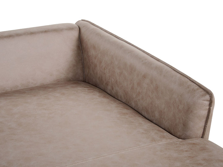 Gallo Left Hand Faux Suede Corner Sofa Light Brown
