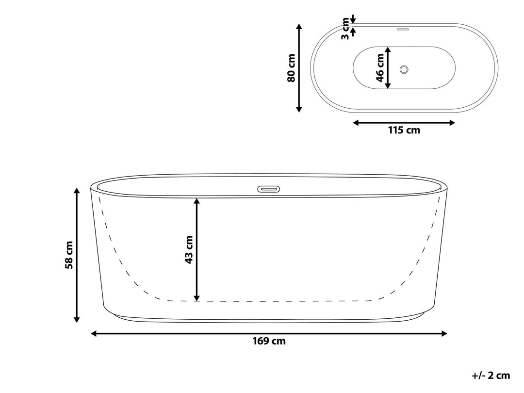 Freestanding Bath 1690 mm x 800 mm White Gocta