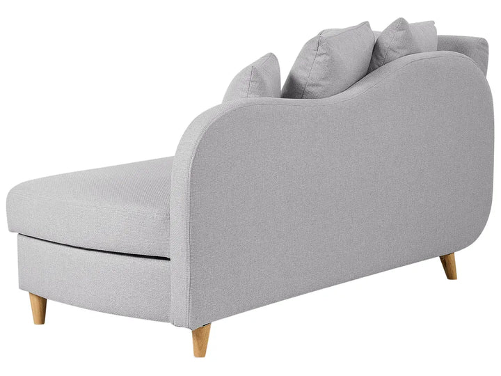 Left-Hand Chaise Lounge Faux Linen Light Grey with Storage Harriet