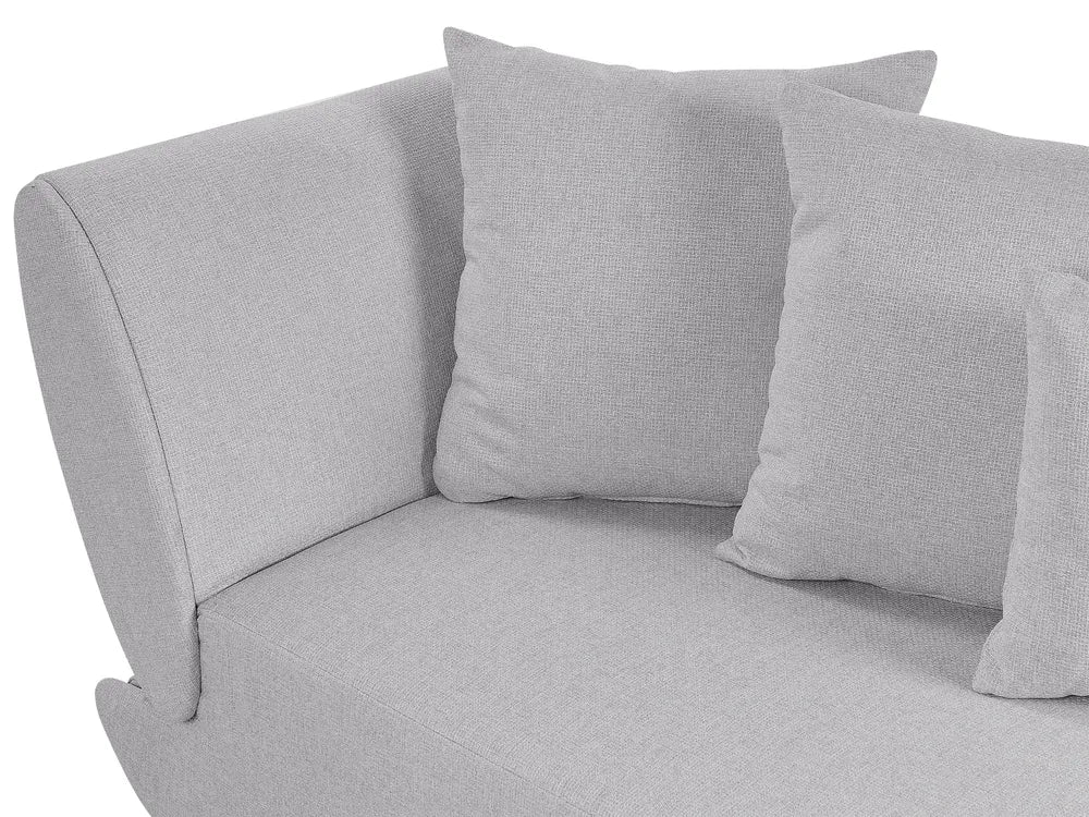 Left-Hand Chaise Lounge Faux Linen Light Grey with Storage Harriet