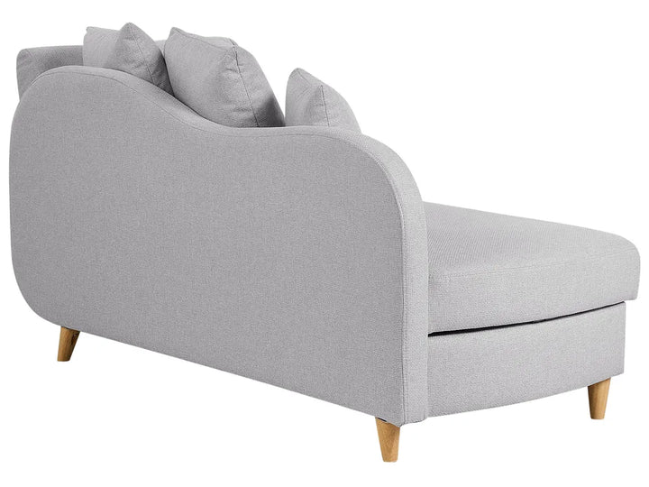 Right-Hand Chaise Lounge Faux Linen Light Grey with Storage Harriet