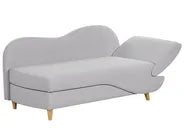 Right-Hand Chaise Lounge Faux Linen Light Grey with Storage Harriet