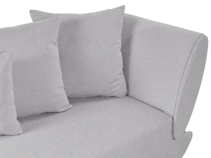 Right-Hand Chaise Lounge Faux Linen Light Grey with Storage Harriet