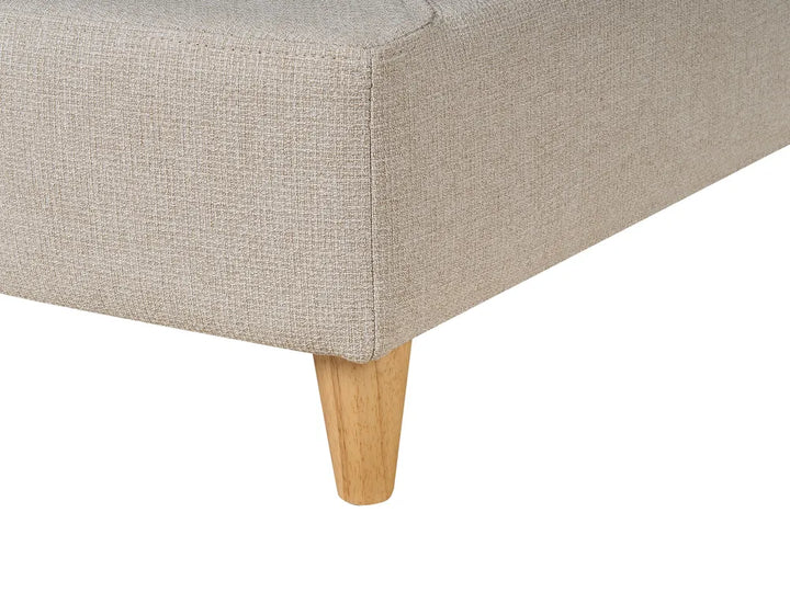 Left-Hand Chaise Lounge Faux Linen Beige with Storage Harriet