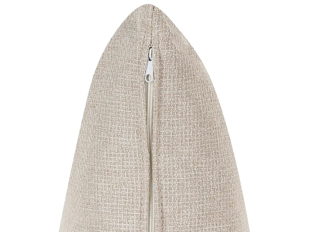 Right-Hand Chaise Lounge Faux Linen Beige with Storage Harriet