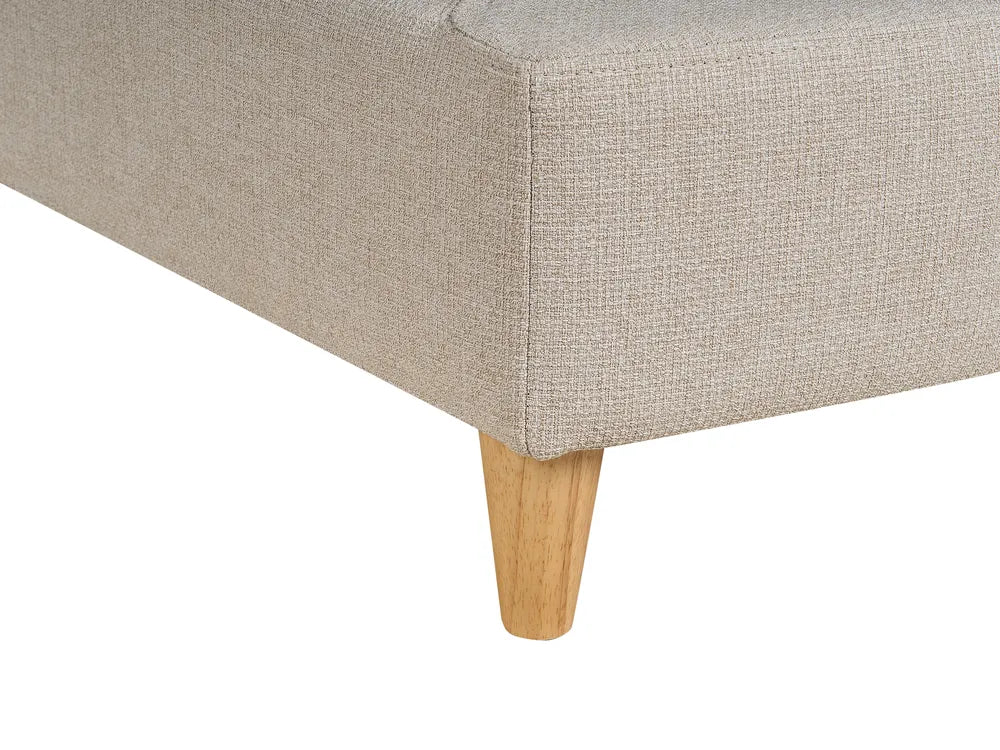 Right-Hand Chaise Lounge Faux Linen Beige with Storage Harriet