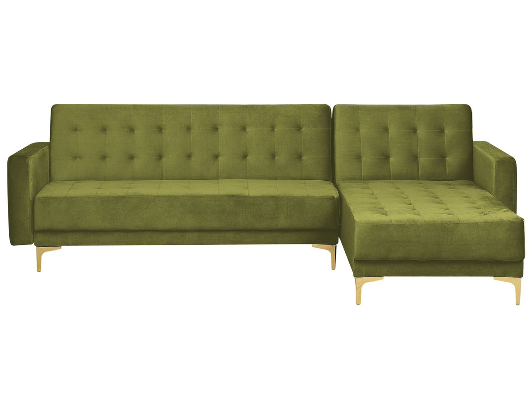  Aberdeen Corner Sofa Green Velvet Left Hand
