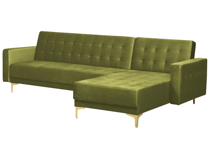 Aberdeen Corner Sofa Green Velvet Left Hand