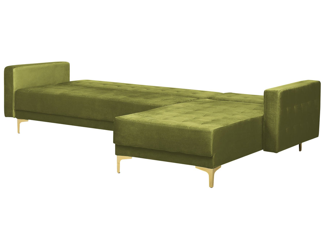 Aberdeen Corner Sofa Green Velvet Left Hand