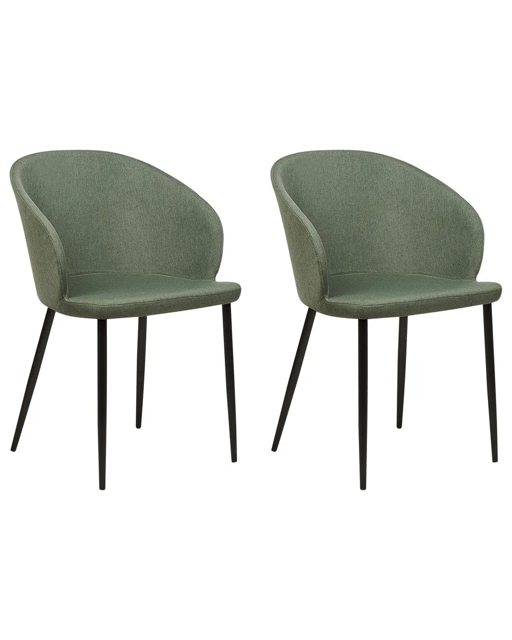 Set of 2 Dining Chairs Fabric Dark Green Lottie