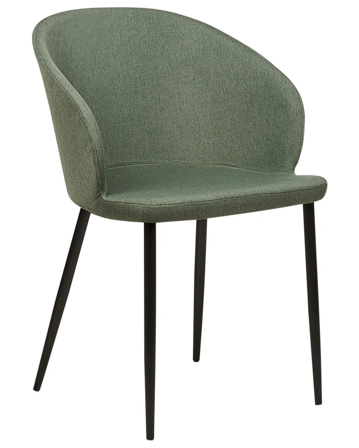 Set of 2 Dining Chairs Fabric Dark Green Lottie