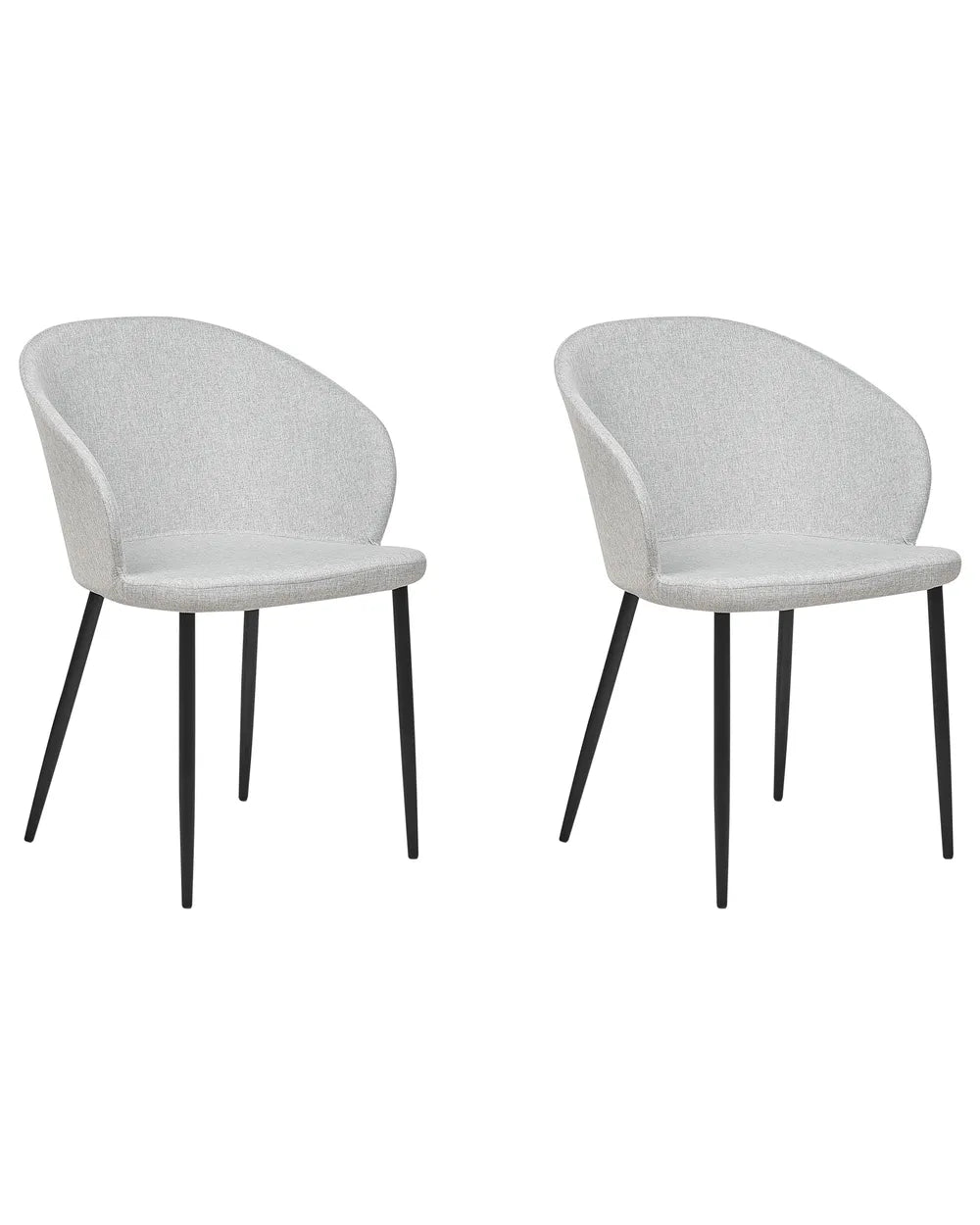 Set of 2 Dining Chairs Fabric Light Grey Lottie