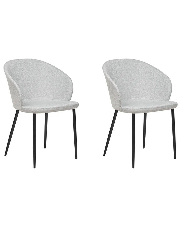 Set of 2 Dining Chairs Fabric Light Grey Lottie