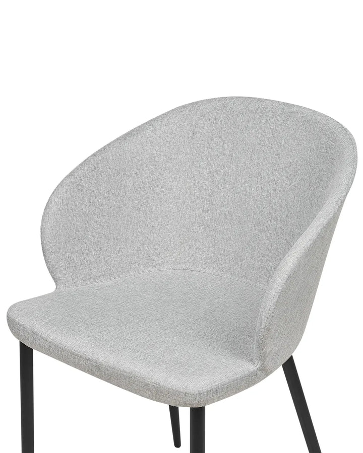 Set of 2 Dining Chairs Fabric Light Grey Lottie