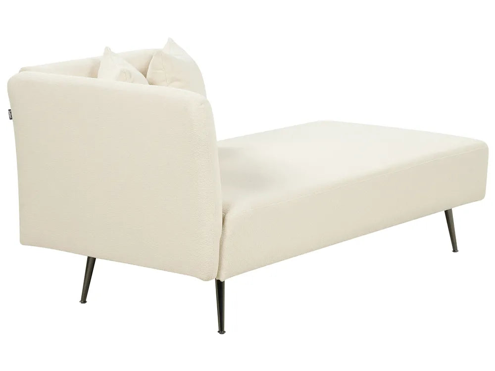 Left-Hand Chaise Lounge Boucle Off-White Roxy