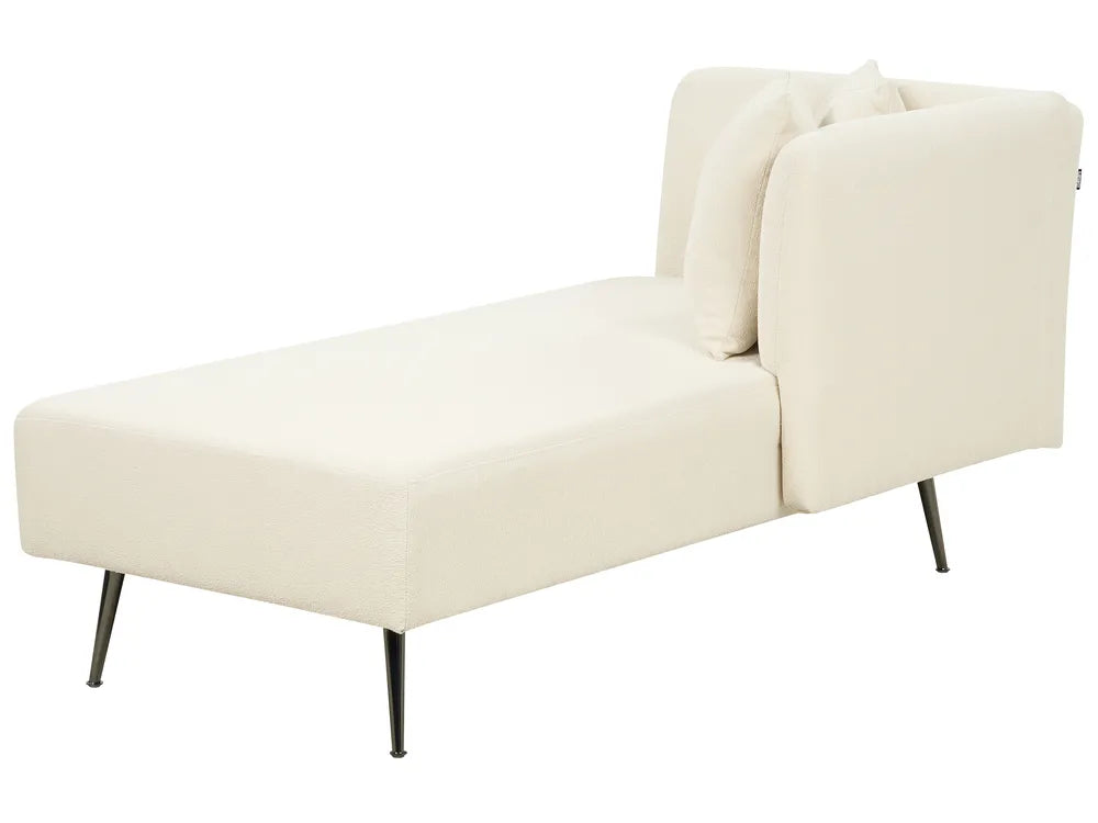 Left-Hand Chaise Lounge Boucle Off-White Roxy