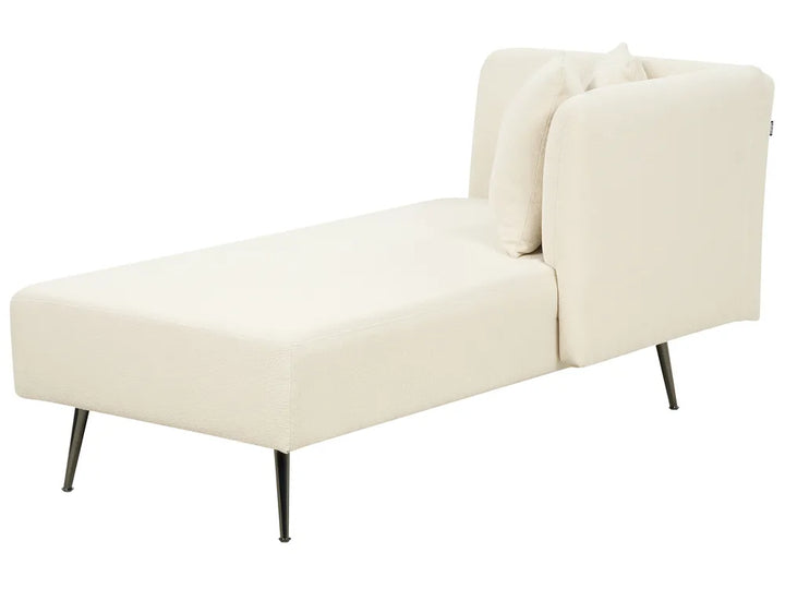 Left-Hand Chaise Lounge Boucle Off-White Roxy