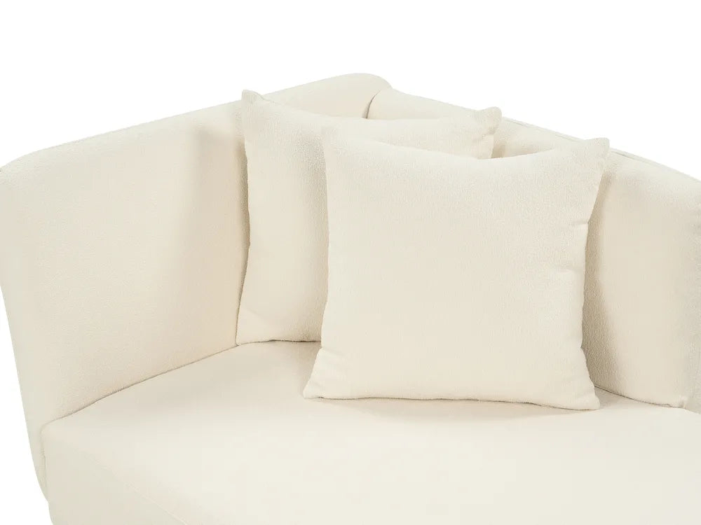 Left-Hand Chaise Lounge Boucle Off-White Roxy
