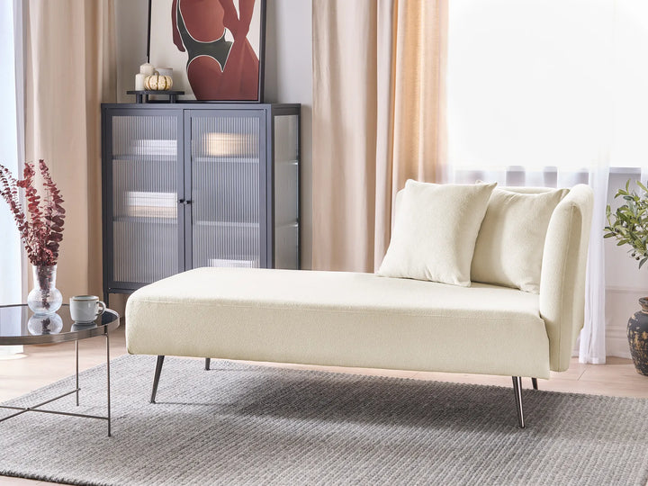 Right-Hand Chaise Lounge Boucle Off-White Roxy
