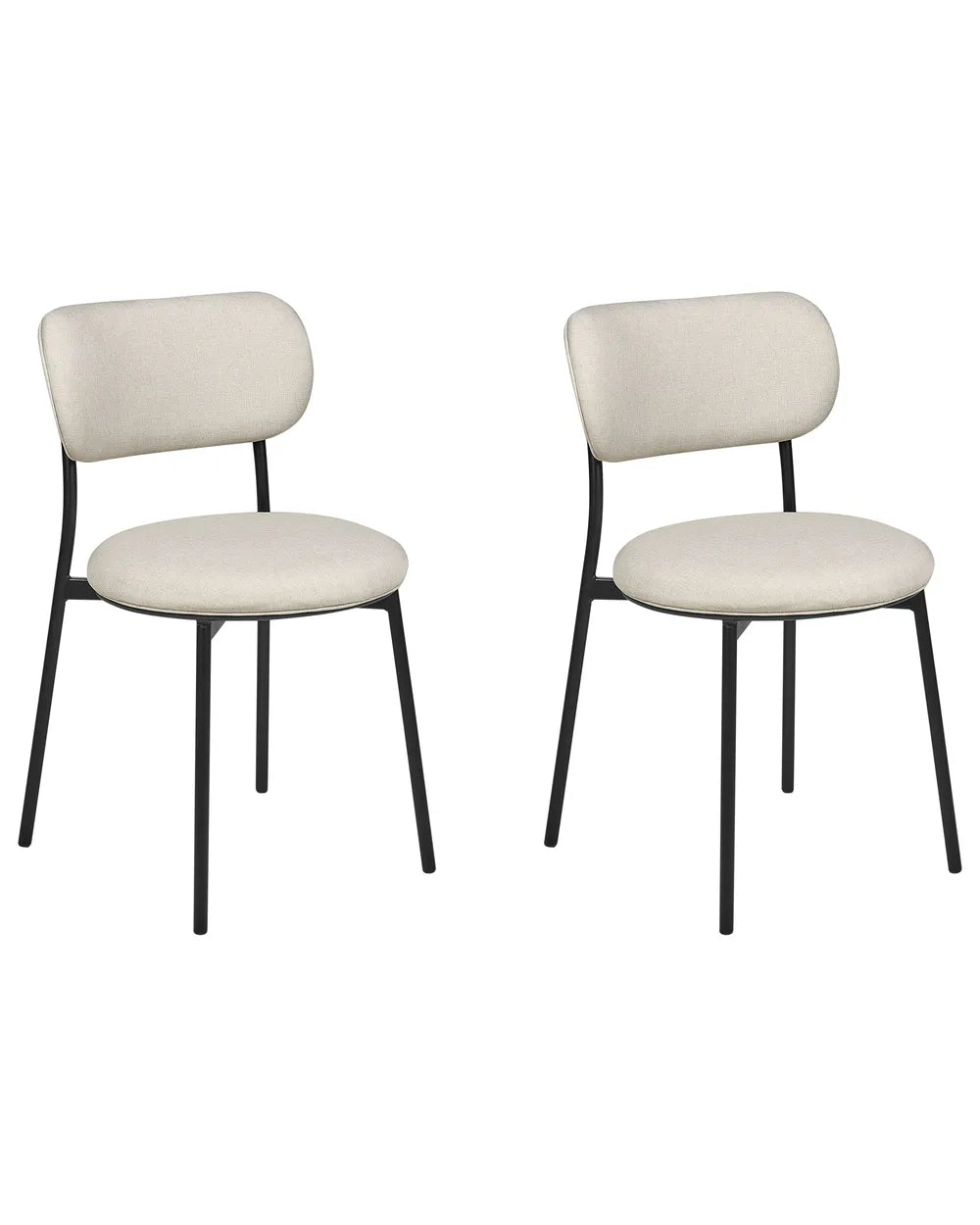 Set of 2 Dining Chairs Fabric Light Beige Autumn