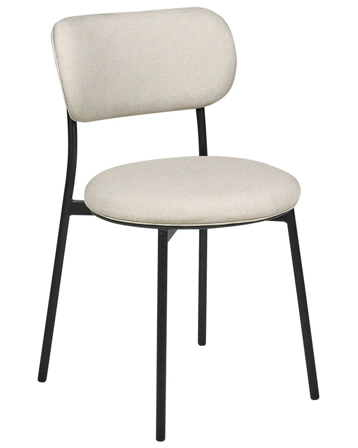 Set of 2 Dining Chairs Fabric Light Beige Autumn