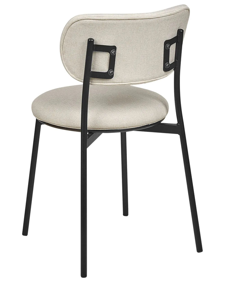 Set of 2 Dining Chairs Fabric Light Beige Autumn