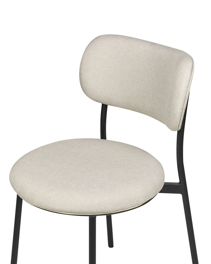 Set of 2 Dining Chairs Fabric Light Beige Autumn