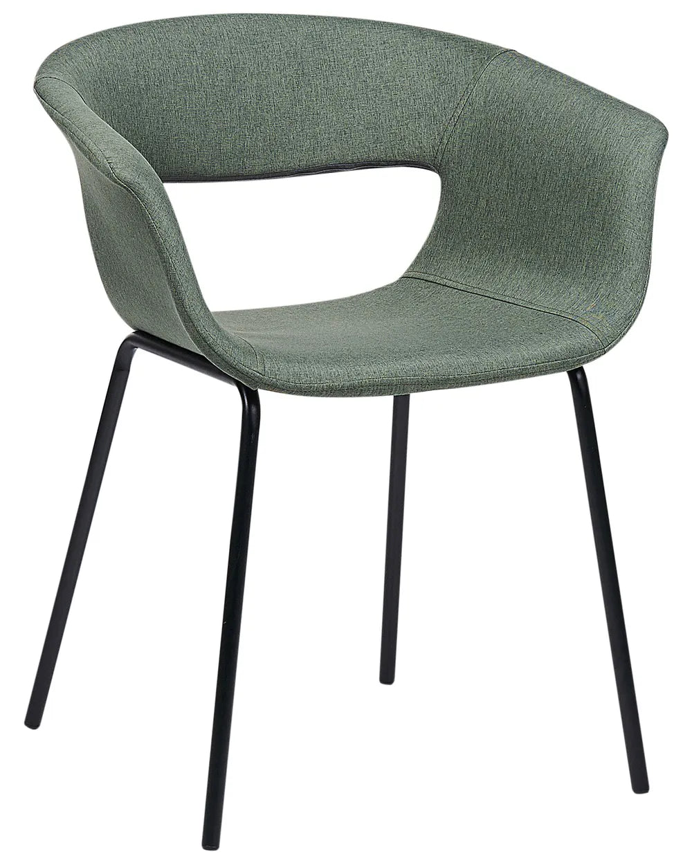 Set of 2 Dining Chairs Fabric Dark Green Cassandra