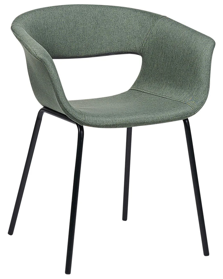Set of 2 Dining Chairs Fabric Dark Green Cassandra