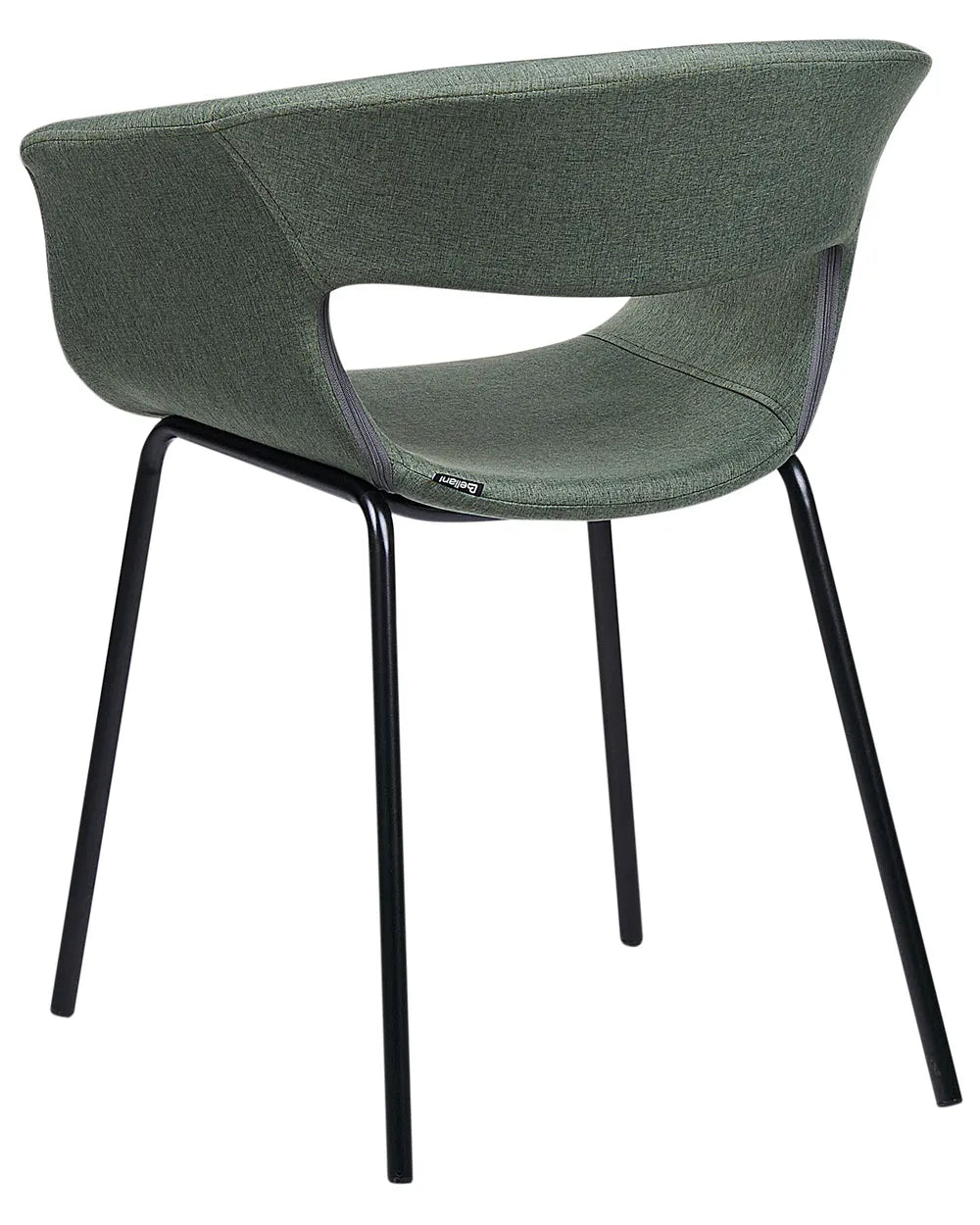 Set of 2 Dining Chairs Fabric Dark Green Cassandra