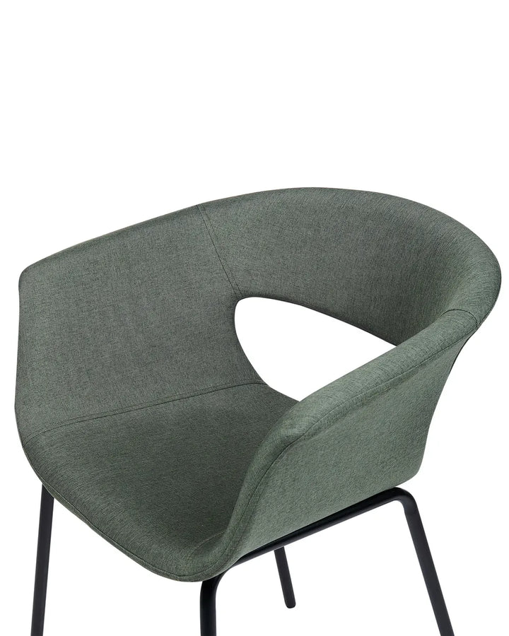 Set of 2 Dining Chairs Fabric Dark Green Cassandra