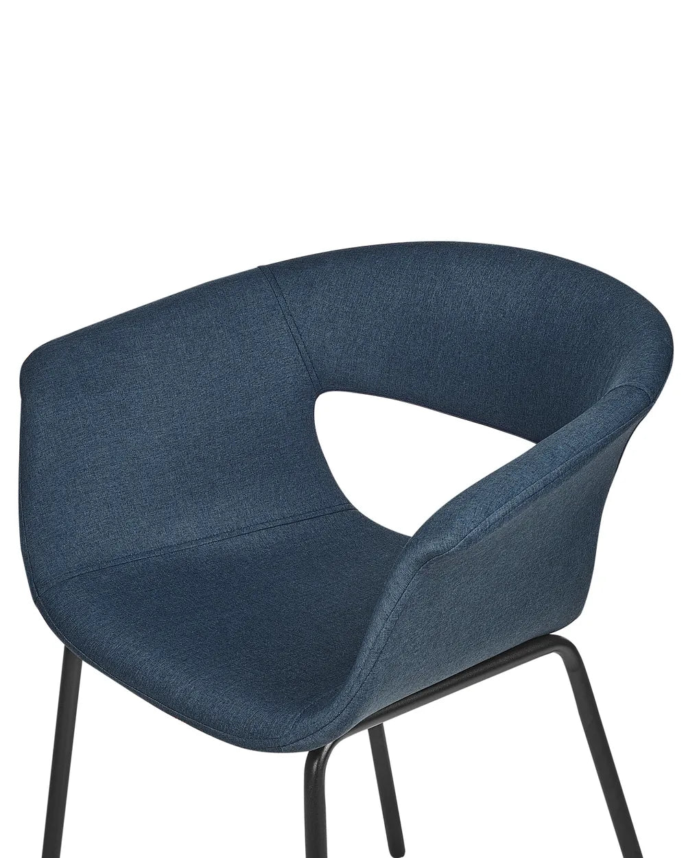 Set of 2 Dining Chairs Fabric Dark Blue Cassandra