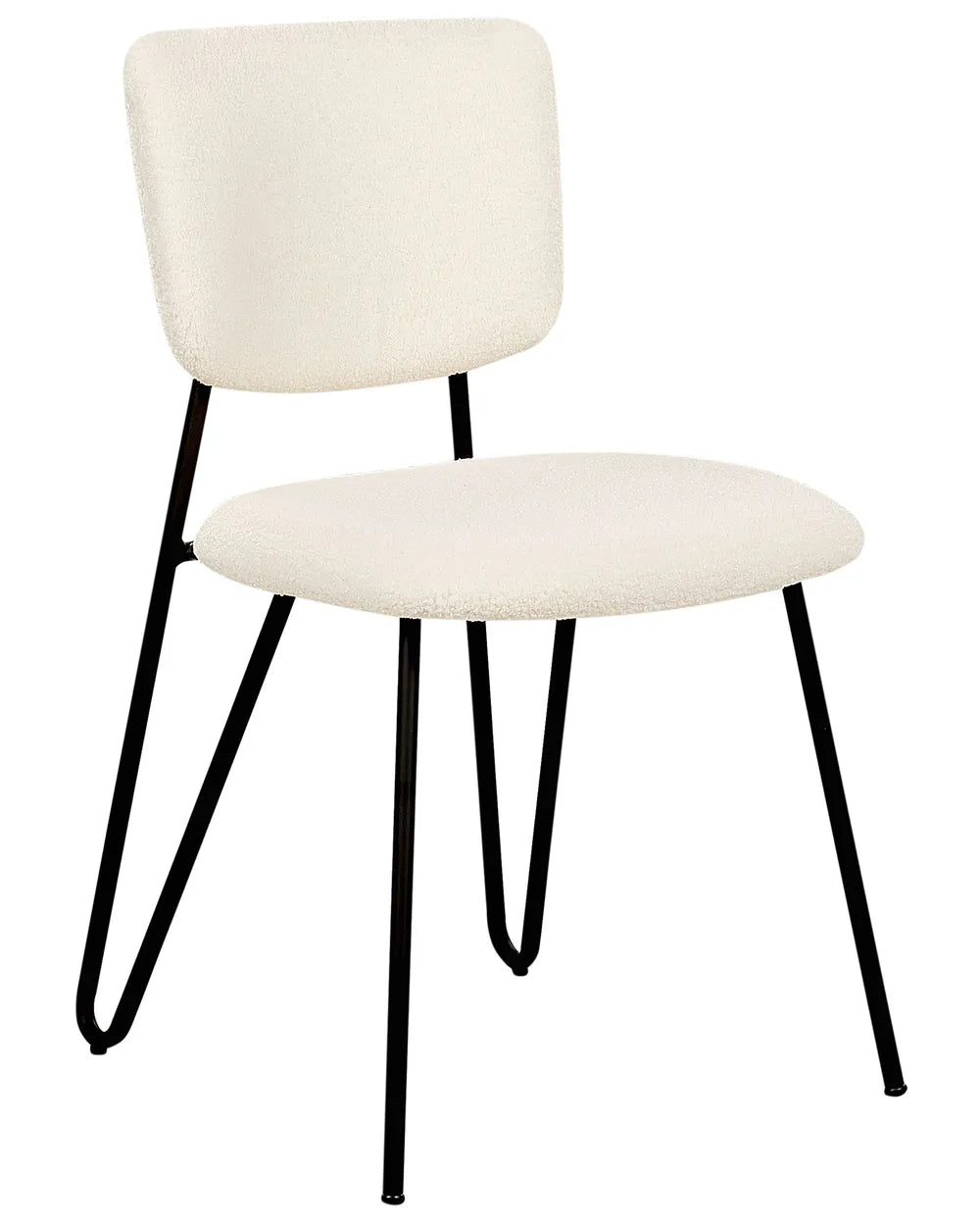 Set of 2 Dining Chairs Boucle Off-White Kae
