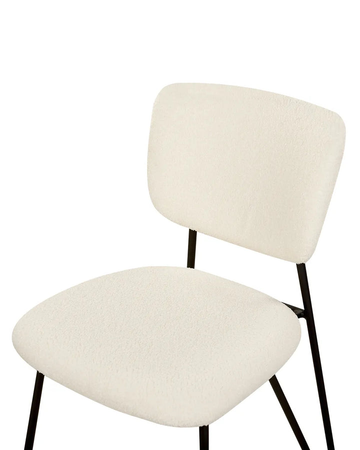 Set of 2 Dining Chairs Boucle Off-White Kae