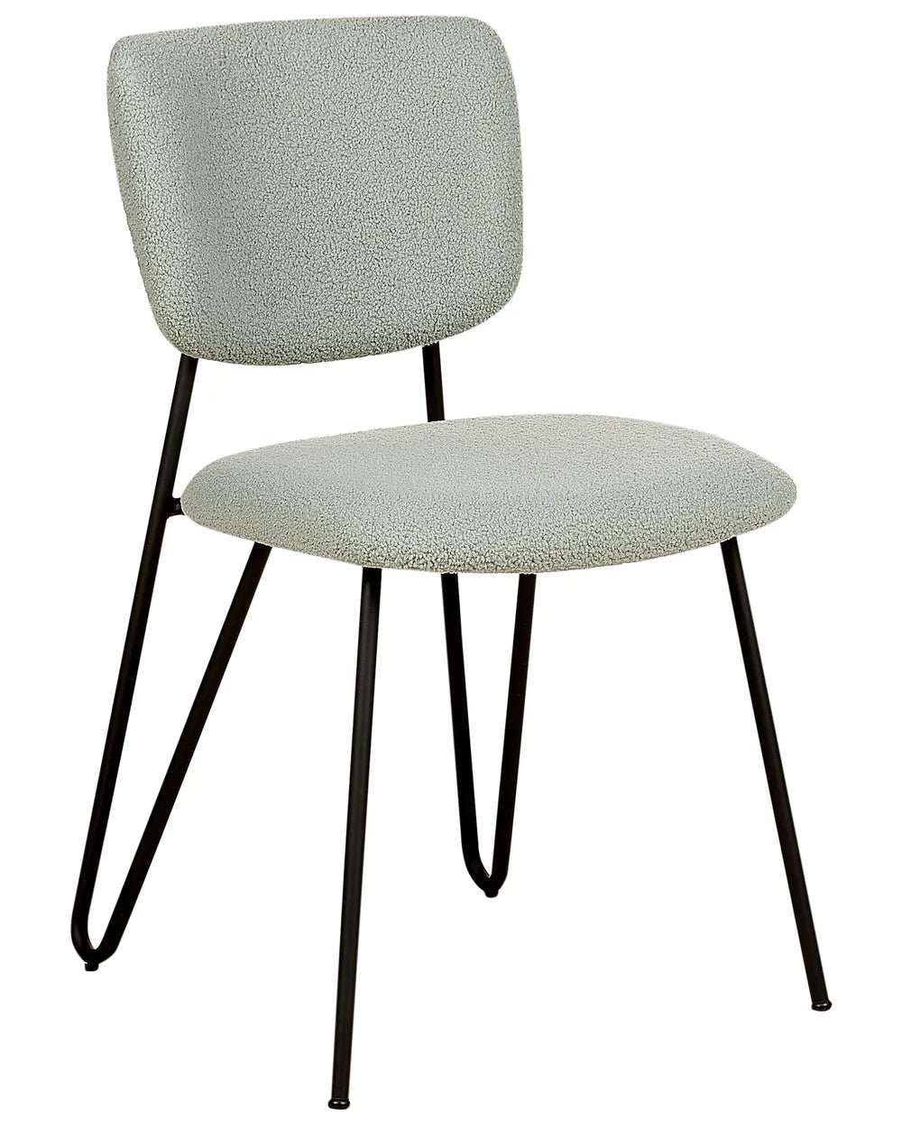 Set of 2 Dining Chairs Boucle Light Green Kae