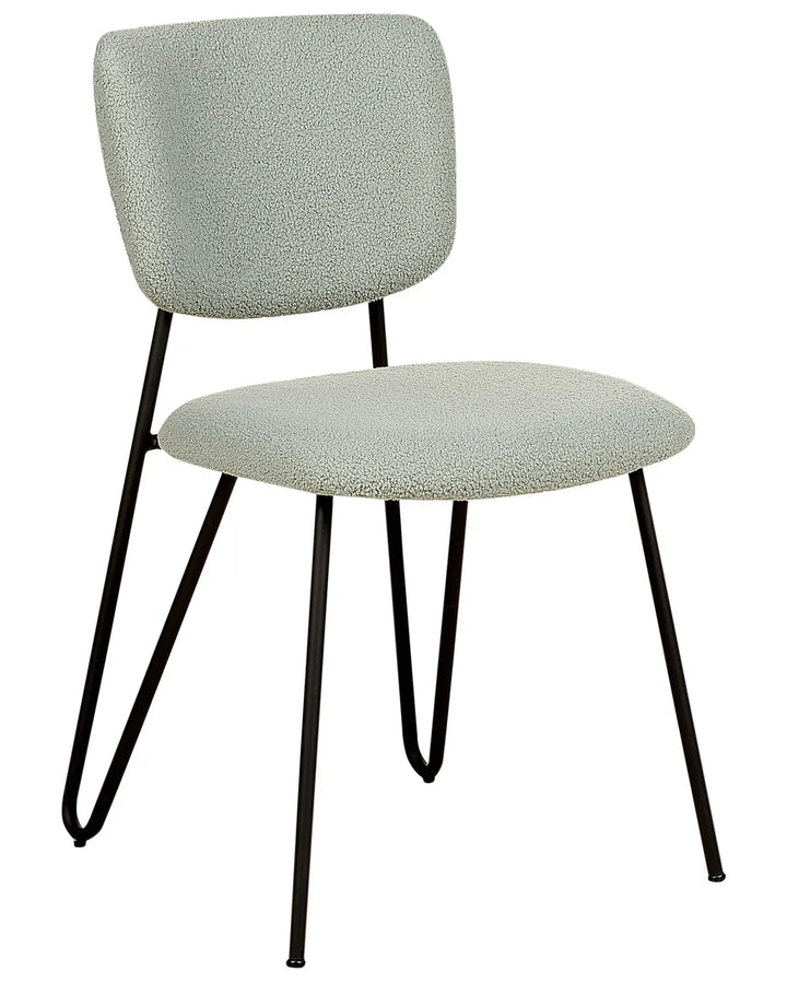 Set of 2 Dining Chairs Boucle Light Green Kae
