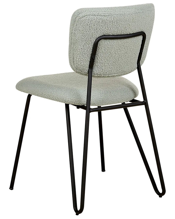 Set of 2 Dining Chairs Boucle Light Green Kae