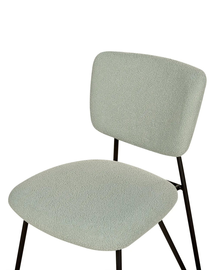 Set of 2 Dining Chairs Boucle Light Green Kae