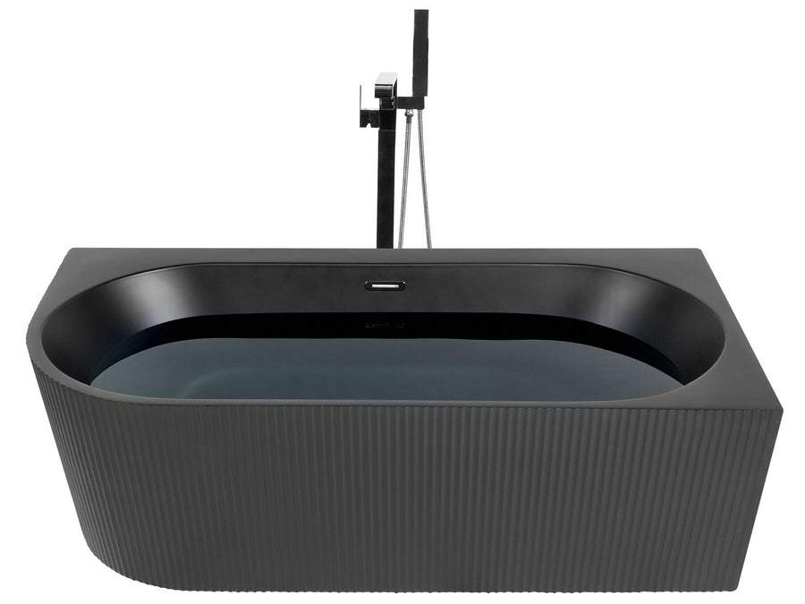 Left Hand Corner Bath 1700 mm x 800 mm Black Gocta