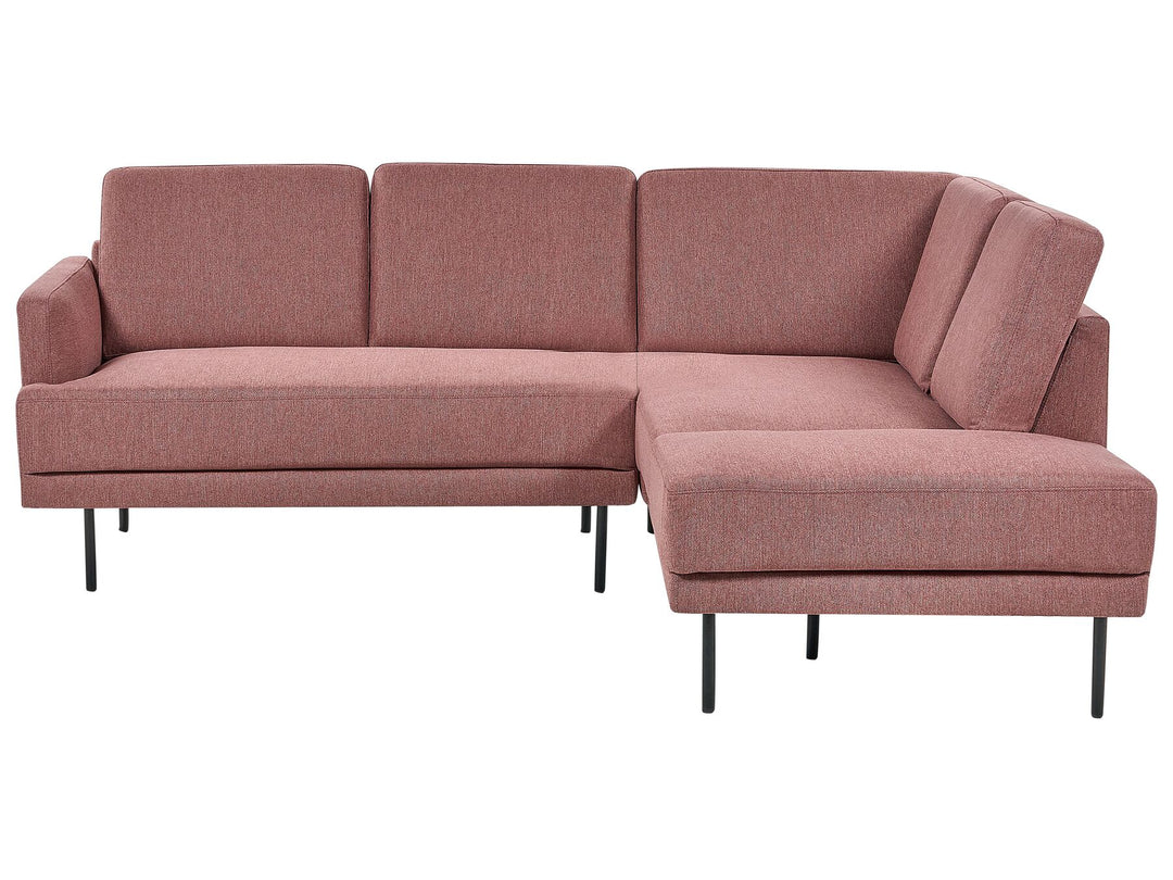 Breda Left Hand 4 Seater Fabric Corner Sofa Pink Brown 