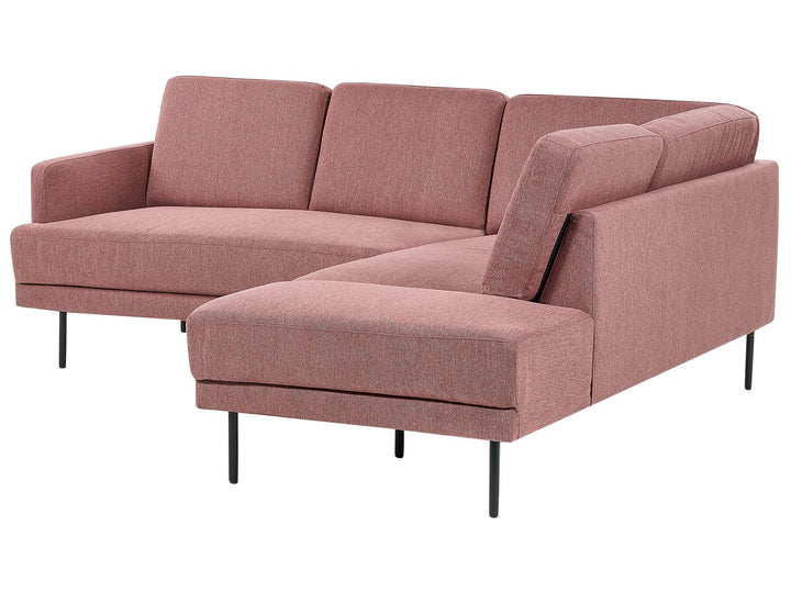 Breda Left Hand 4 Seater Fabric Corner Sofa Pink Brown
