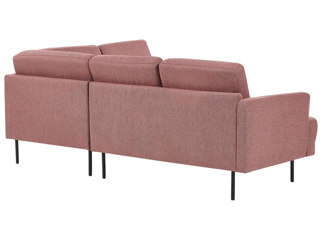 Breda Left Hand 4 Seater Fabric Corner Sofa Pink Brown