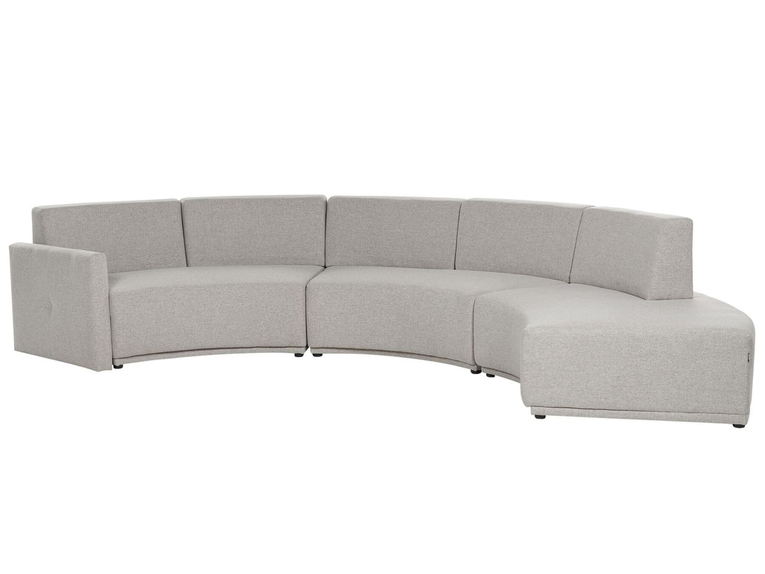 Bolen 6 Seater Curved Linen Sofa Grey