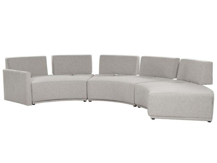 Bolen 6 Seater Curved Linen Sofa Grey