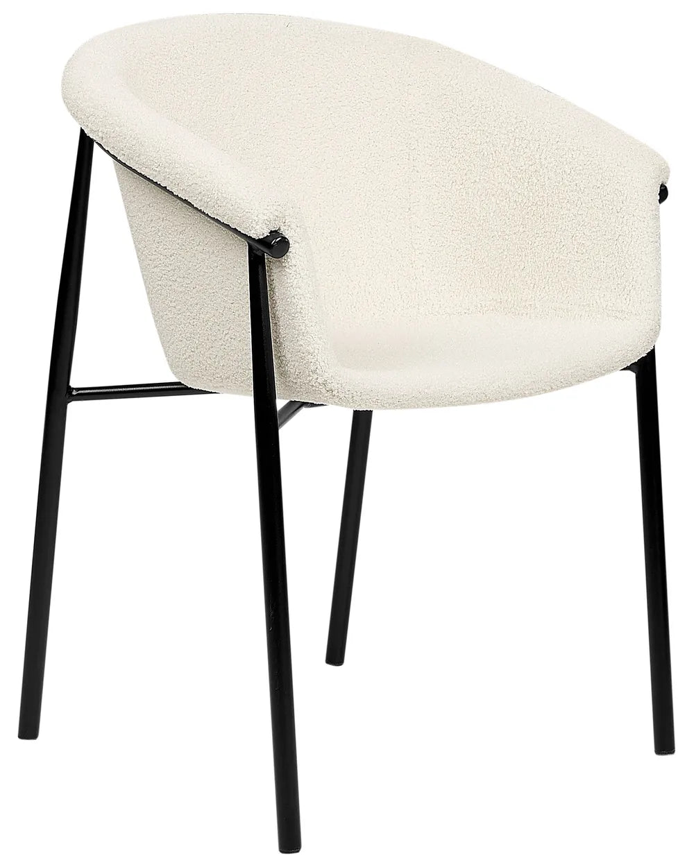 Set of 2 Dining Chairs Boucle Off-White Sweet