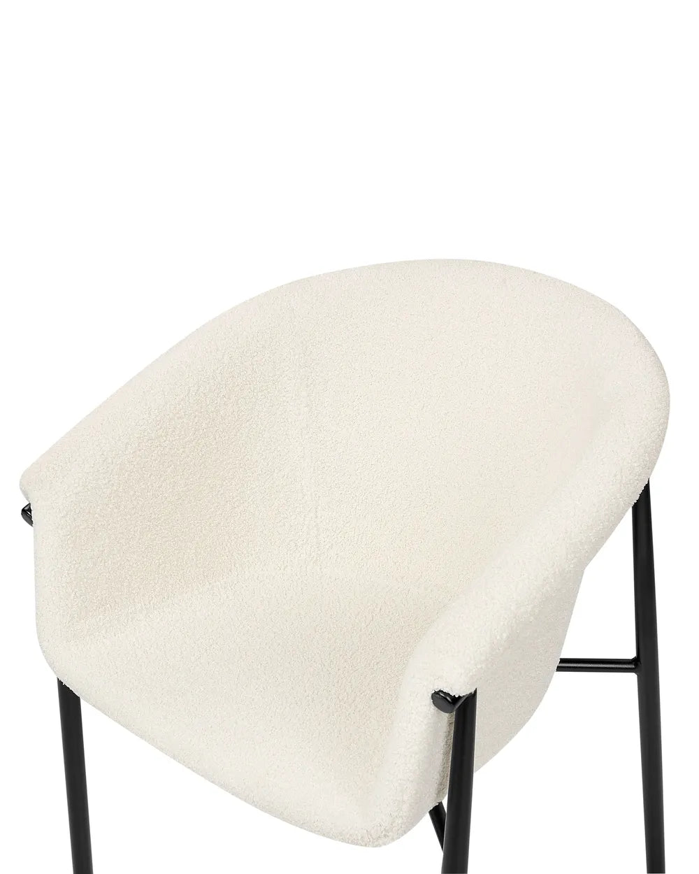 Set of 2 Dining Chairs Boucle Off-White Sweet