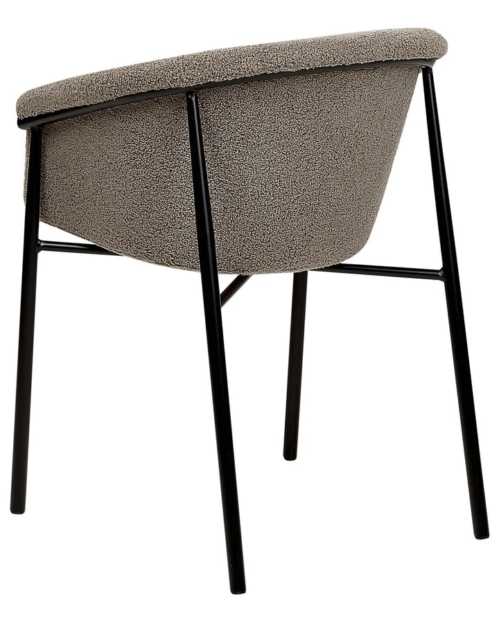 Set of 2 Dining Chairs Boucle Taupe Sweet