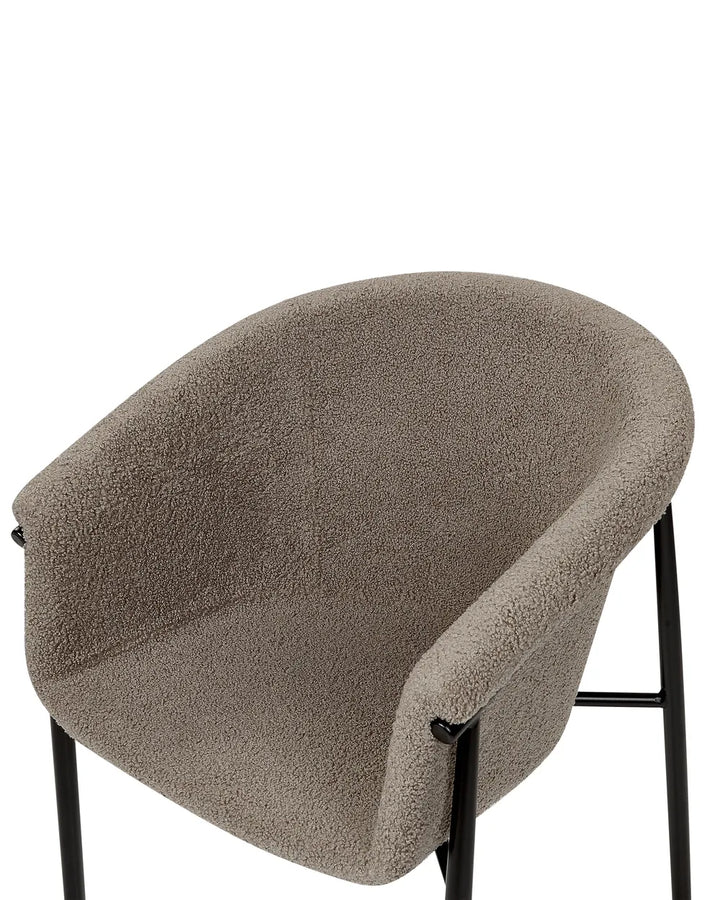 Set of 2 Dining Chairs Boucle Taupe Sweet