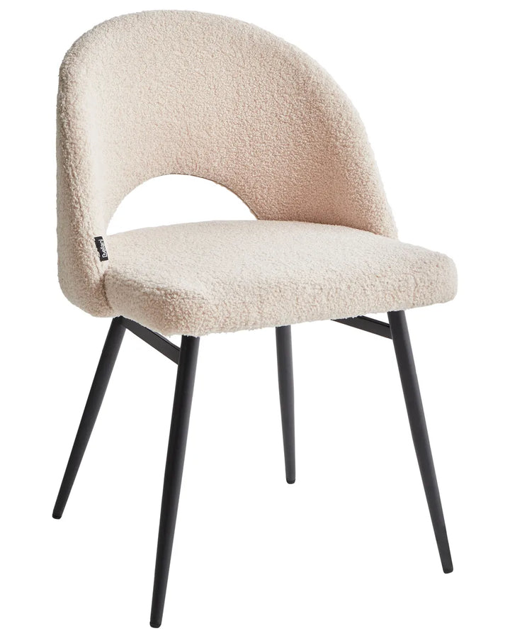 Set of 2 Dining Chairs Boucle Beige Trix