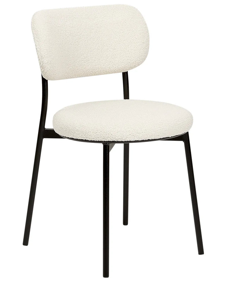 Set of 2 Dining Chairs Boucle Off-White Autumn
